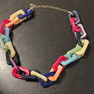 Colorful Resin Chain Link Necklace